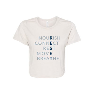 ResetBrainandBody - Ladies' Flowy Cropped T-Shirt v2