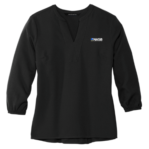 MERCER+METTLE Women's Stretch Crepe 3/4-Sleeve Blouse v1