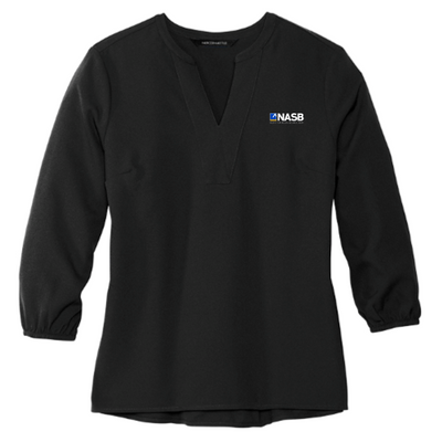 MERCER+METTLE Women's Stretch Crepe 3/4-Sleeve Blouse v1