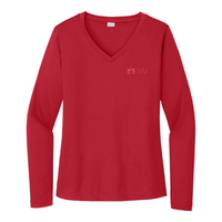 OGA - Sport Tek Ladies Long Sleeve V Neck Competitor Tee - v2