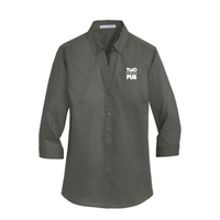 TwoStonesPubStore - Port Authority Ladies 3/4-Sleeve SuperPro Twill Shirt