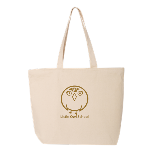 LittleOwlSchool - 24.5L Canvas Zippered Tote