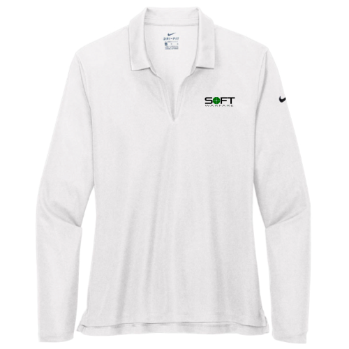 SOFTwarfare Nike - Ladies Dri-FIT Long Sleeve Polo - White