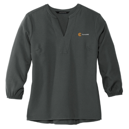 TransitRE - Mercer+Mettle Women's Strech Crepe 3/4-Sleeve Blouse