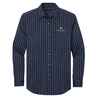 JohnsHopkins - BrooksBrothers - Men's Tech Stretch Pattern Shirt - Navy