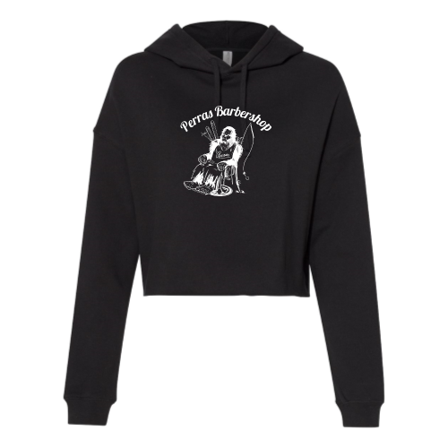 Perras Barbershop - Independent Trading  Women's Crop Hoodie