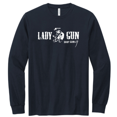 ShotGunLawEnforcementMC - Volunteer Knitwear Chore Long Sleeve Tee USA-Made v10 "Lady Gun"
