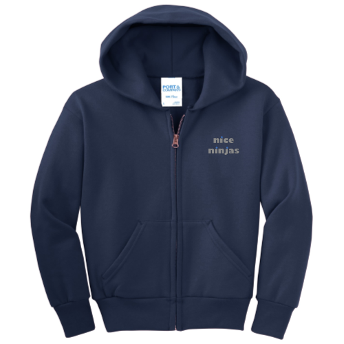 NiceNinjas - Port & Company Youth Full-Zip Hooded Sweatshirt