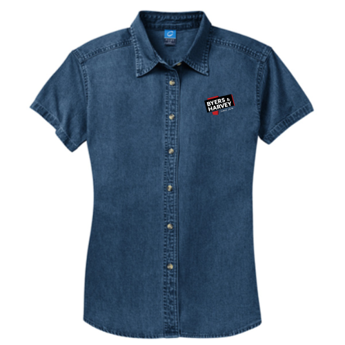 ByersandHarvey - Port & Company Ladies Short Sleeve Value Denim Shirt