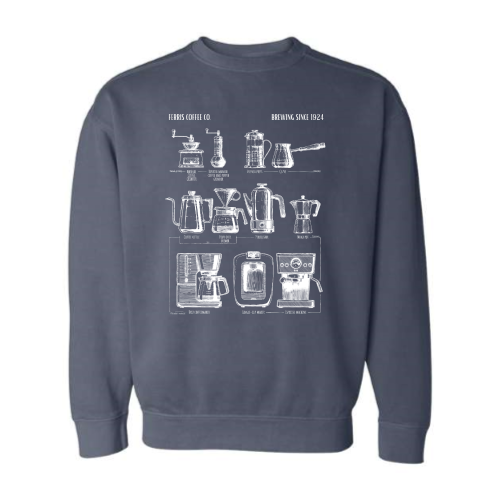 FerrisCoffee - Pigment-Dyed Crewneck Sweatshirt - Brewing Since Crewneck Sweatshirt