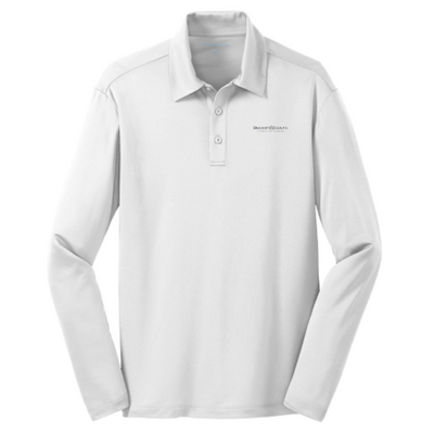BrackettandEllis - Port Authority - Silk Touch Performance Long Sleeve Polo - White
