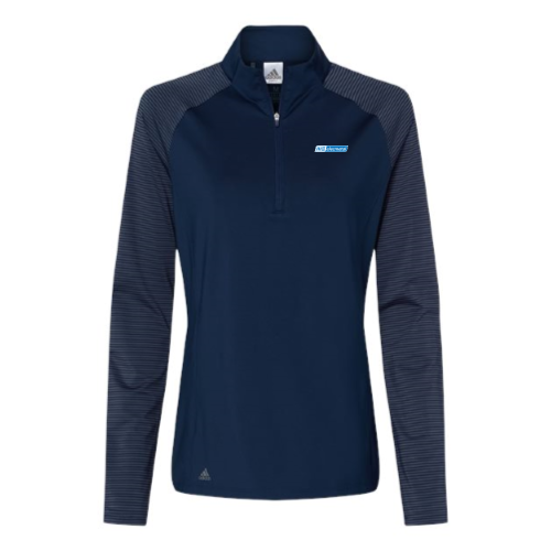 MEGlobalCorp - Women's Stripe Block Quarter-Zip Pullover