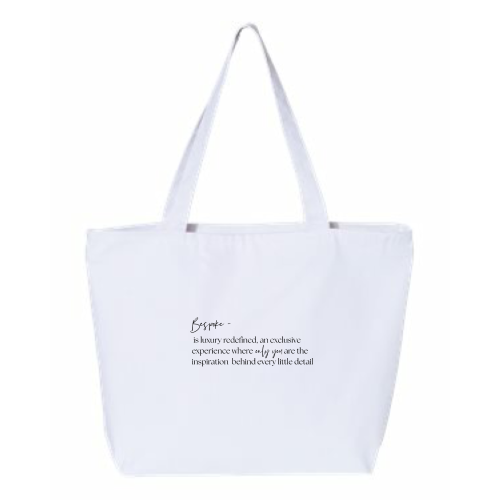 BespokeBeautyLoft - 24.5L Canvas Zippered Tote
