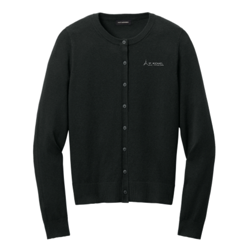 St. Michael Cinema - Port Authority Women’s Easy Care Crewneck Cardigan Sweater