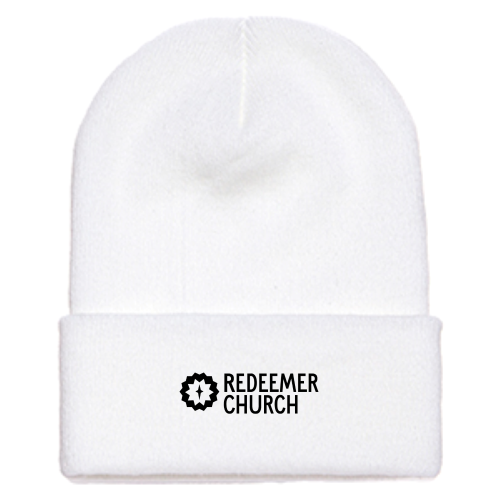 RedeemerChurch - Cuffed Knit Beanie - White