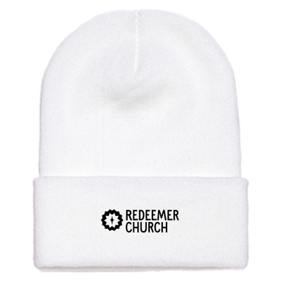 RedeemerChurch - Cuffed Knit Beanie - White