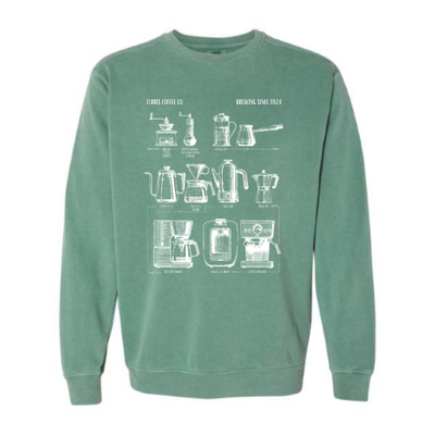 FerrisCoffee - Pigment-Dyed Crewneck Sweatshirt - Brewing Since Crewneck Sweatshirt