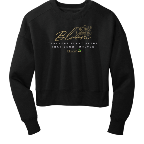 BloomLearningCenter - District Women's Perfect Weight Fleece Cropped Crew v2