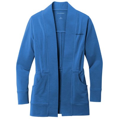 CurrentHR Port Authority Ladies Microterry Cardigan - Blue