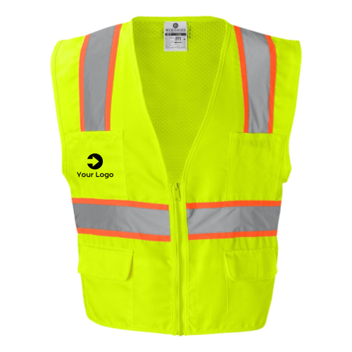 Solid Front Safety Vest With Mesh Back