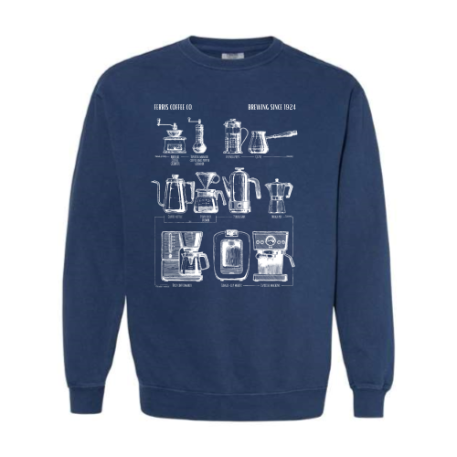 FerrisCoffee - Pigment-Dyed Crewneck Sweatshirt - Brewing Since Crewneck Sweatshirt
