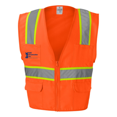 BnKConstruction - Solid Front Safety Vest With Mesh Back