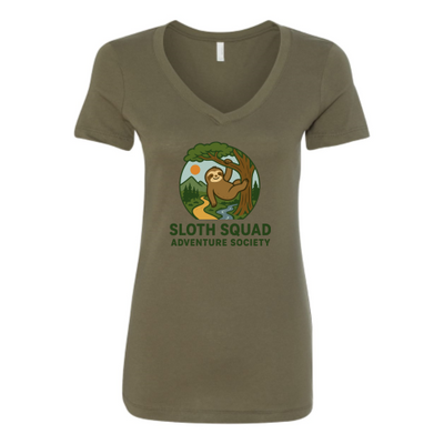 Sloth Squad - Next Level Women's V-Neck Shirt