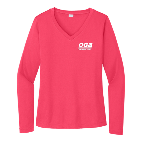 OGA - Sport Tek Ladies Long Sleeve V Neck Competitor Tee