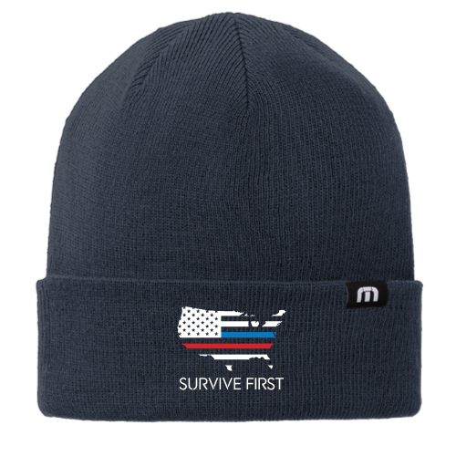 SurviveFirst -  Embroidered - TravisMathew Solid Cuffed Beanie TM1MY394