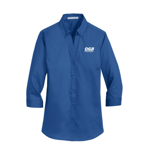 OGA - Port Authority Ladies 3/4-Sleeve SuperPro Twill Shirt - v3