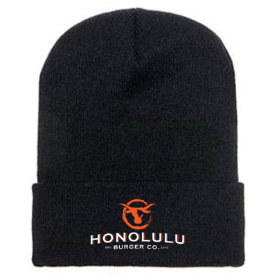 HonoluluBurger - Cuffed Knit Beanie - Black