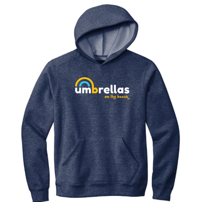 Umbrellas On The Beach - Volunteer Knitwear Chore Fleece Pullover Hoodie USA-Made