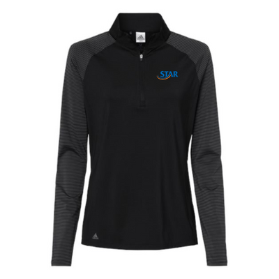 StarAutismSupport -Women's Stripe Block Quarter-Zip Pullover