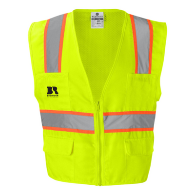 BigRiverTile - Solid Front Safety Vest With Mesh Back