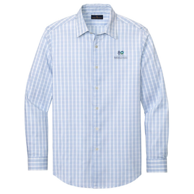White/ Newport Blue Grid Check