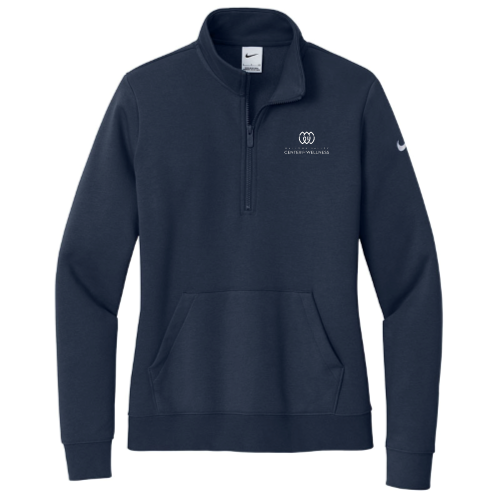 WVCenterForWellness - Nike Ladies Club Fleece Sleeve Swoosh 1/2-Zip NKDX6720