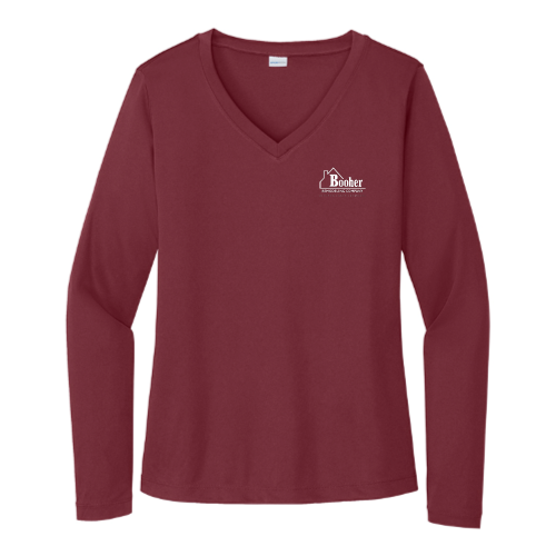 BooherRemodelingCompany - Sport Tek Ladies Long Sleeve V Neck Competitor Tee
