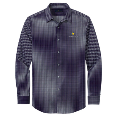 JohnsHopkins - BrooksBrothers - Men's Tech Stretch Pattern Shirt - Navy