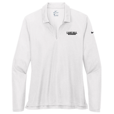 LightHillMeats - Nike - Ladies Dri-FIT Long Sleeve Polo - White