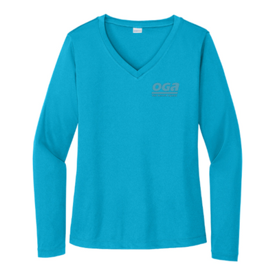 OGA - Sport Tek Ladies Long Sleeve V Neck Competitor Tee