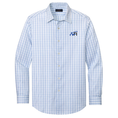 White/ Newport Blue Grid Check