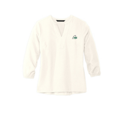 PGC - MERCER+METTLE Women's Stretch Crepe 3/4-Sleeve Blouse v2