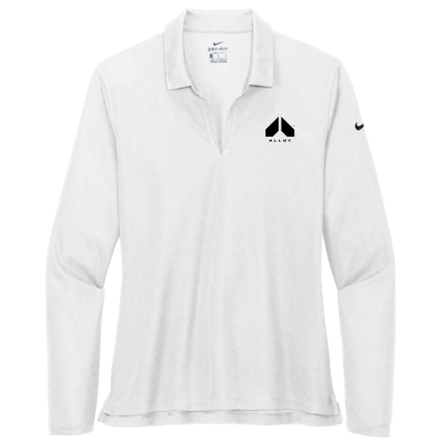AlloyPersonalTraining - Nike - Ladies Dri-FIT Long Sleeve Polo - White
