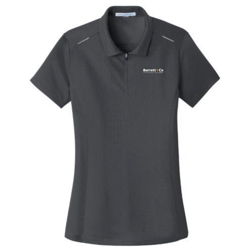 Barrett And Company - Port Authority Ladies Pinpoint Mesh Zip Polo