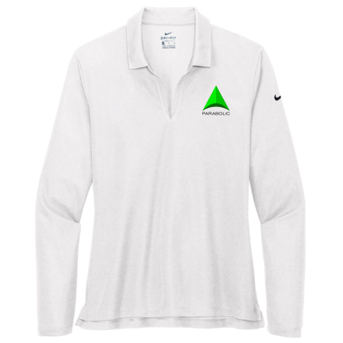 Parabolic - White - Nike - Ladies Dri-FIT Long Sleeve Polo