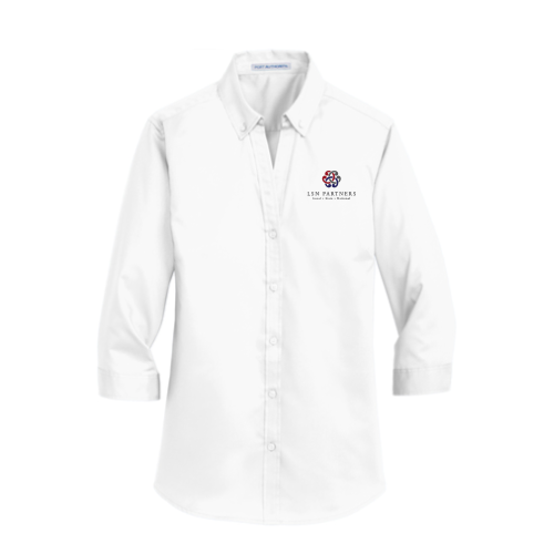 LSNPartners - Port Authority - Ladies Three-Quarter Sleeve Shirt - White