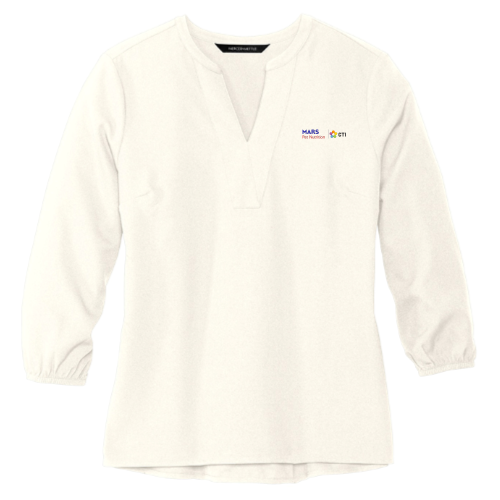 MarsPetNutrition - MERCER+METTLE Women's Stretch Crepe 3/4-Sleeve Blouse MM2011