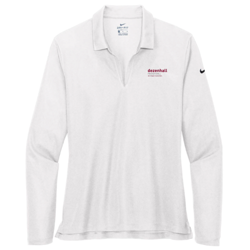 DezenhallResources - White - Nike Ladies Dri-FIT Long Sleeve Polo