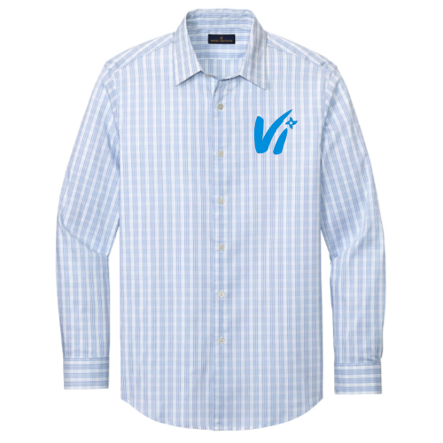 White/ Newport Blue Grid Check