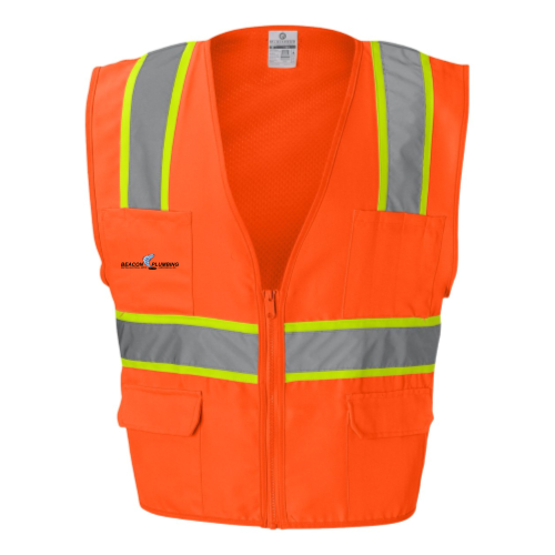 BPM - Solid Front Safety Vest With Mesh Back